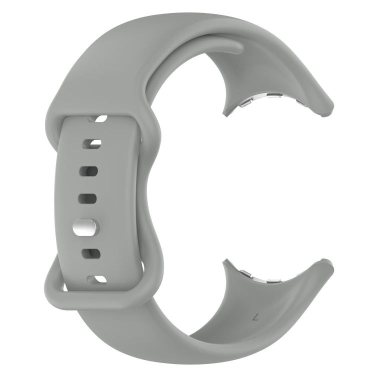 For Google Pixel Watch 2 Solid Color Silicone Watch Band, Size:S Size(Grey) - Watch Bands by PMC TechLife | Online Shopping South Africa | PMC TechLife