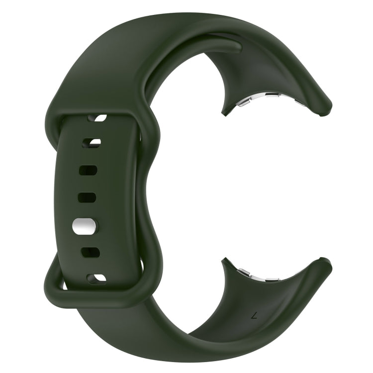 For Google Pixel Watch 2 Solid Color Silicone Watch Band, Size:L Size(Green) - Watch Bands by PMC TechLife | Online Shopping South Africa | PMC TechLife