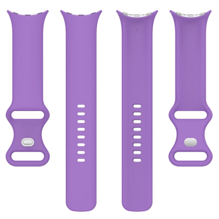 For Google Pixel Watch 2 Solid Color Silicone Watch Band, Size:L Size(Purple) - Watch Bands by PMC TechLife | Online Shopping South Africa | PMC TechLife
