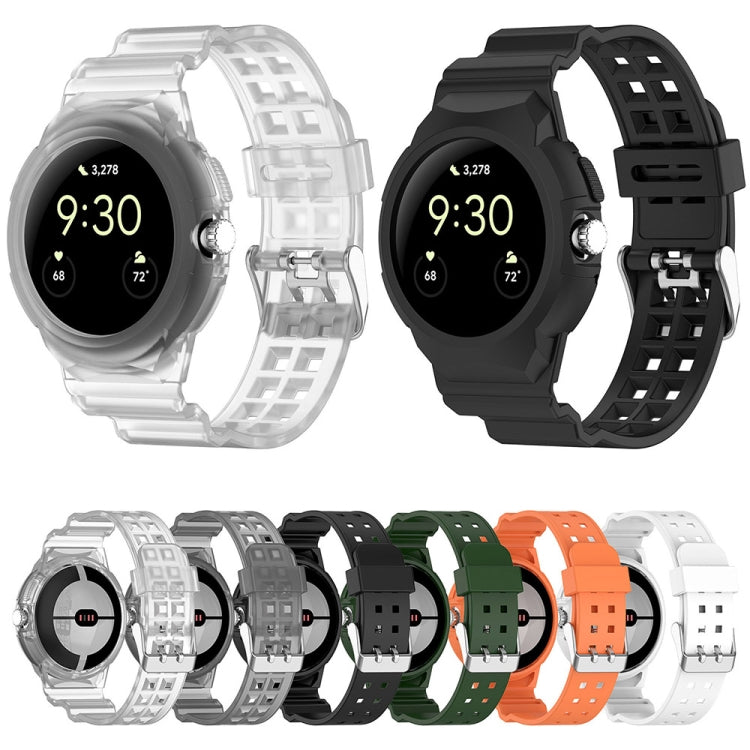 For Google Pixel Watch 2 Integrated Fully Enclosed Silicone Watch Band(White) - Watch Bands by PMC TechLife | Online Shopping South Africa | PMC TechLife