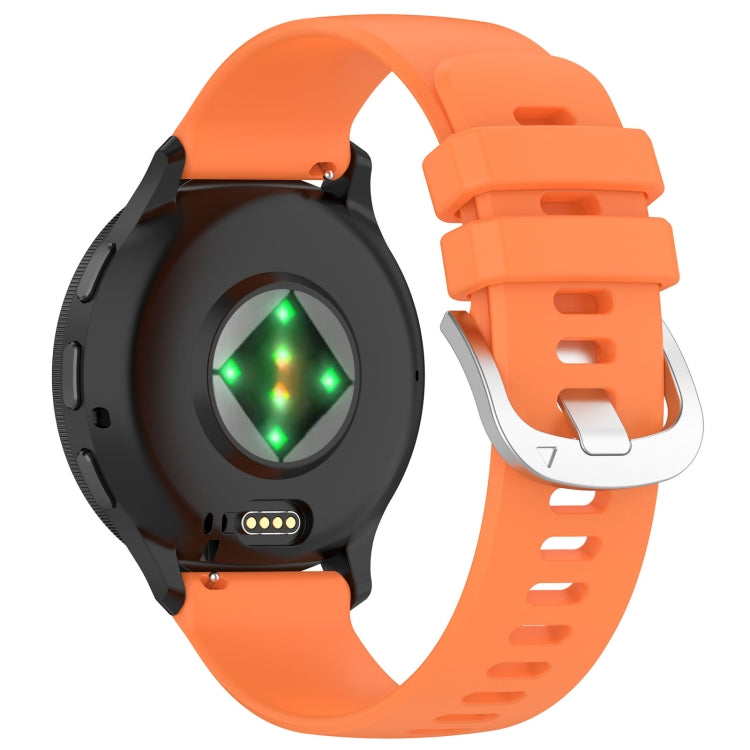 For Garmin Venu 3 Liquid Glossy Silver Buckle Silicone Watch Band(Orange) - Watch Bands by PMC TechLife | Online Shopping South Africa | PMC TechLife