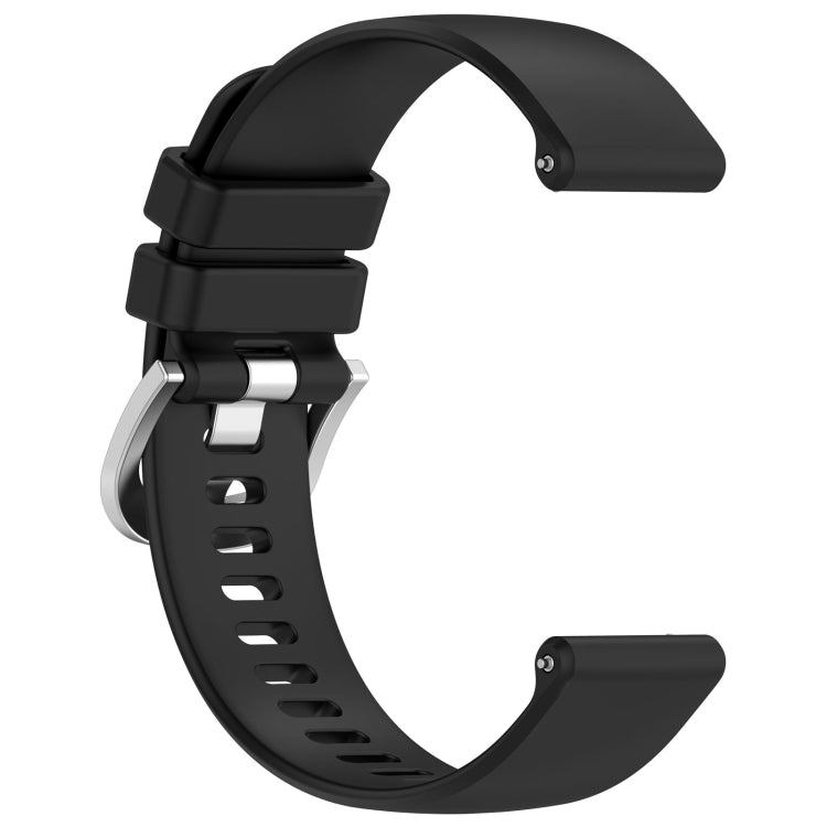 For Garmin Venu 3 Liquid Glossy Silver Buckle Silicone Watch Band(Black) - Watch Bands by PMC Jewellery | Online Shopping South Africa | PMC Jewellery