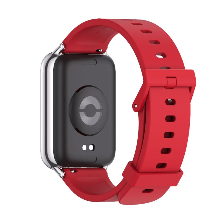 For Xiaomi Smart Band 9 Pro / 8 Pro Mijobs Silicone Breathable Watch Band(Red+Silver) - Watch Bands by MIJOBS | Online Shopping South Africa | PMC TechLife | Buy Now Pay Later Mobicred
