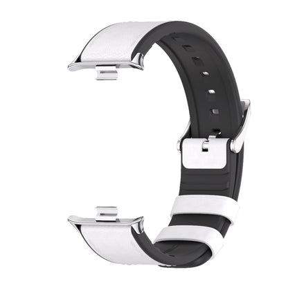 For Xiaomi Mi Band 8 Pro Mijobs TPU Leather Watch Band(White Silver) - Watch Bands by MIJOBS | Online Shopping South Africa | PMC Jewellery