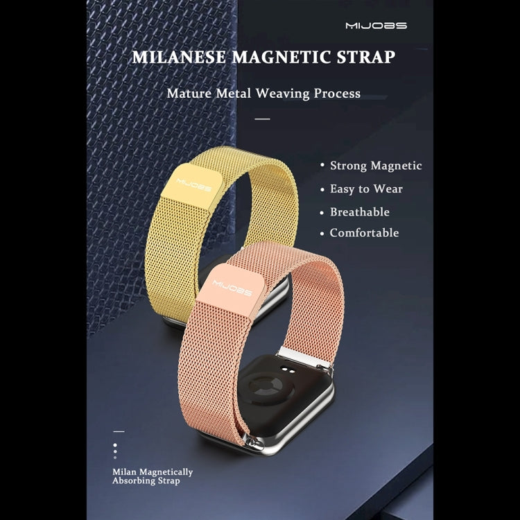 For Xiaomi Mi Band 8 Pro Mijobs Milan Magnetic Stainless Steel Watch Band(Black) - Watch Bands by MIJOBS | Online Shopping South Africa | PMC Jewellery