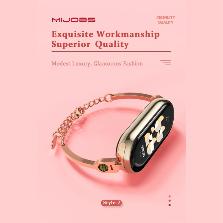 For Xiaomi Mi Band 8 Mijobs Ruyi Beauty Bracelet Watch Band(Light Gold Red) - Watch Bands by MIJOBS | Online Shopping South Africa | PMC Jewellery