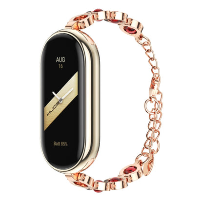 For Xiaomi Mi Band 8 Mijobs Mermaid Beauty Bracelet Watch Band(Rose Gold Red) - Watch Bands by MIJOBS | Online Shopping South Africa | PMC Jewellery