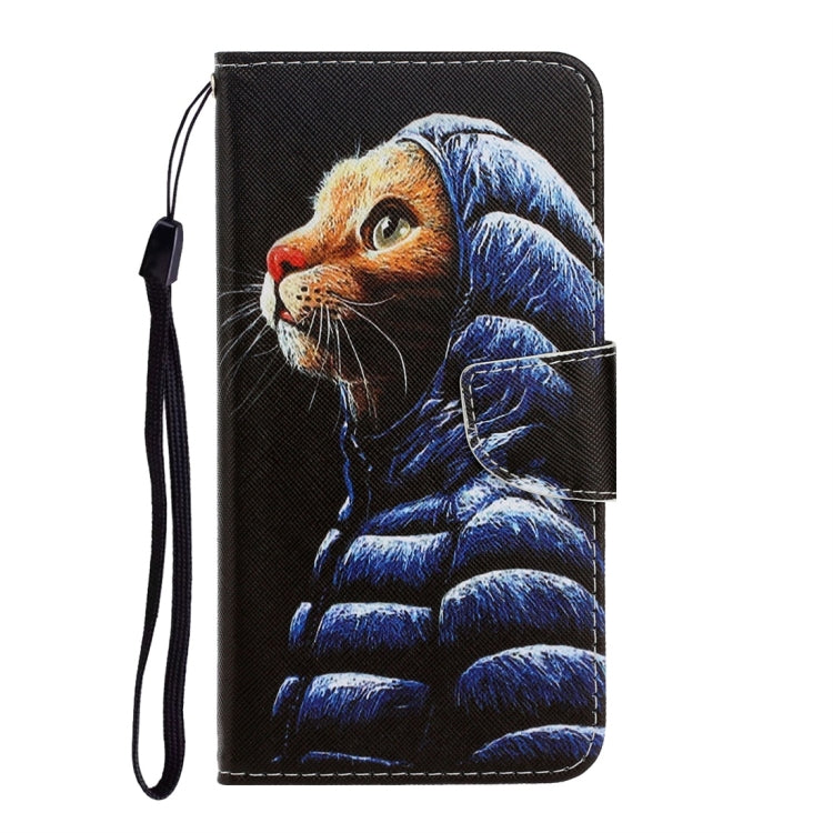 For Xiaomi Redmi 9A 3D Colored Drawing Horizontal Flip PU Leather Case with Holder & Card Slots & Wallet(Down Jacket Cat) - free shipping - PMC TechLife - Order now!