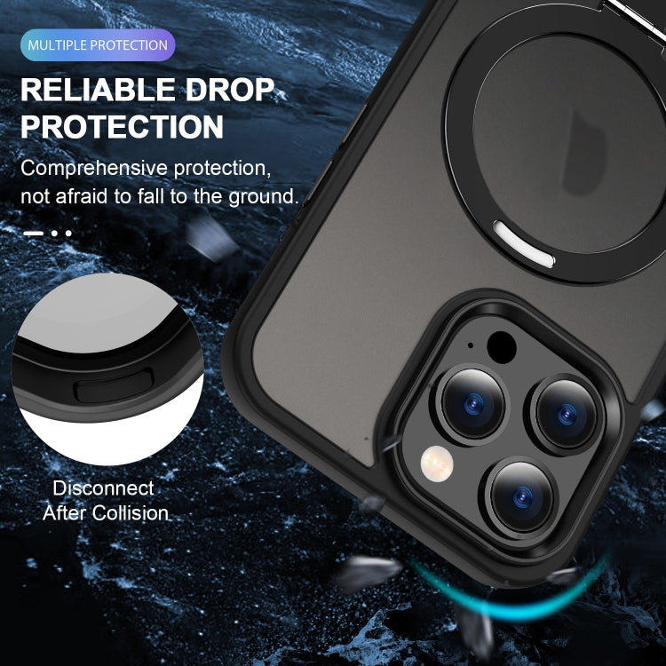 For iPhone 13 Pro Max Skin-feel MagSafe Holder PC Hybrid TPU Phone Case(Black) - free shipping - PMC TechLife - Order now!
