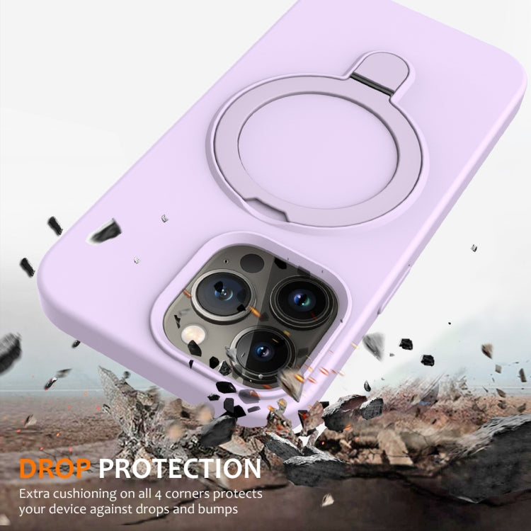 For iPhone 13 Pro Max Liquid Silicone MagSafe Magnetic Phone Case with Ring Holder(Lilac Purple) - free shipping - PMC TechLife - Order now!