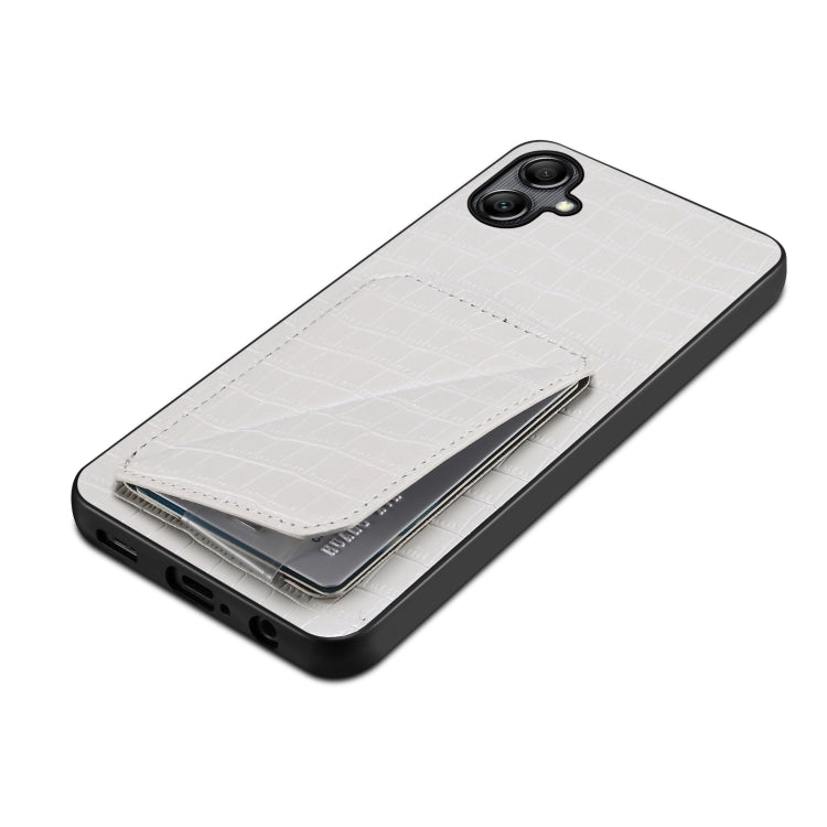 For Samsung Galaxy S23+ 5G Denior Imitation Crocodile Leather Back Phone Case with Holder(White) - free shipping - PMC TechLife - Order now!