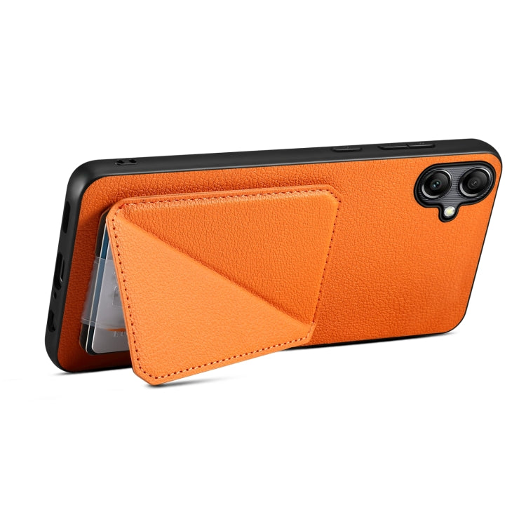 For Samsung Galaxy S24 5G Denior Imitation Calf Leather Back Phone Case with Holder(Orange) - Galaxy S24 5G Cases by Denior | Online Shopping South Africa | PMC Jewellery