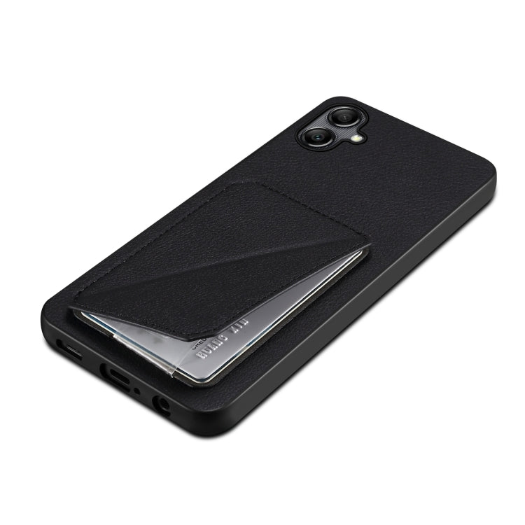 For Samsung Galaxy S24+ 5G Denior Imitation Calf Leather Back Phone Case with Holder(Black) - Galaxy S24+ 5G Cases by Denior | Online Shopping South Africa | PMC Jewellery