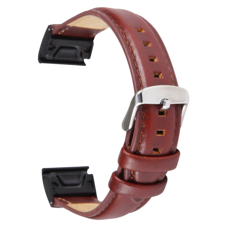 Compatible with Garmin Fenix 7X 26mm Bamboo Joint Texture Genuine Leather Watch Band(Wine Red) - free shipping - PMC TechLife - Order now!