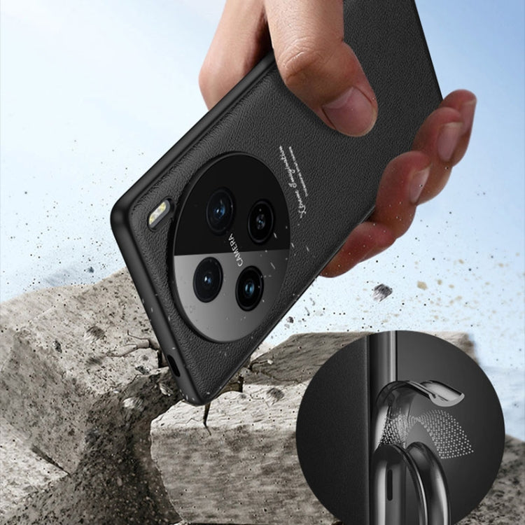 For vivo X100 Pro GKK Precision Hole Ultra-thin Full Coverage Leather Phone Case(Black) - vivo Tempered Glass by GKK | Online Shopping South Africa | PMC TechLife | Buy Now Pay Later Mobicred