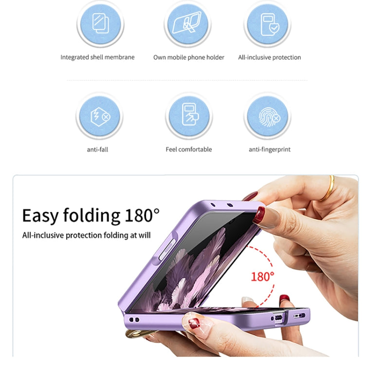 For OPPO Find N3 Flip GKK Integrated Ultra-thin Full Coverage Phone Case with Ring Holder(Black) - Find N3 Flip Cases by GKK | Online Shopping South Africa | PMC TechLife | Buy Now Pay Later Mobicred