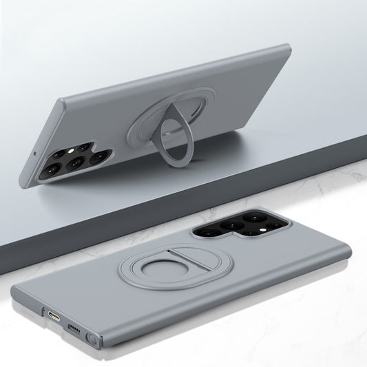 For Samsung Galaxy S22 Ultra Magsafe Hidden Fold Holder Full Coverage Shockproof Phone Case(Grey) - Galaxy S22 Ultra 5G Cases by PMC Jewellery | Online Shopping South Africa | PMC Jewellery