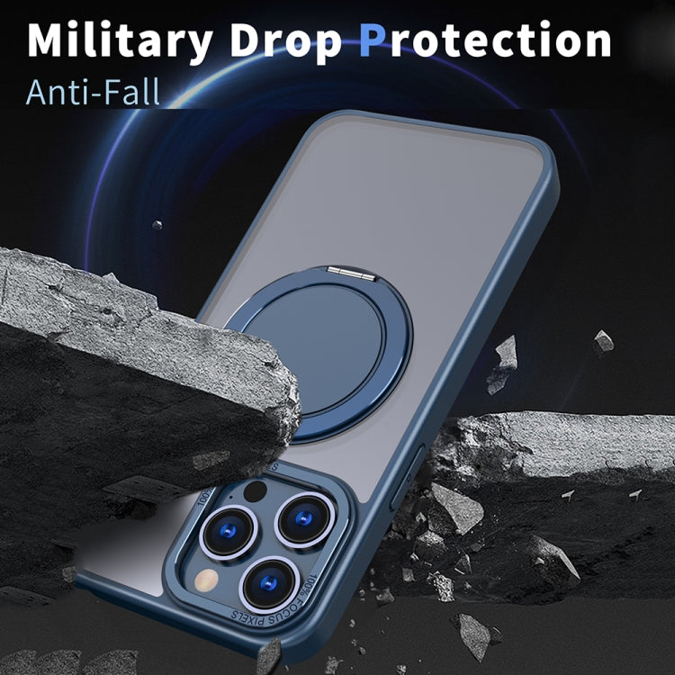 For iPhone 14 Pro 360-degree Rotating MagSafe Magnetic Holder Phone Case(Navy Blue) - free shipping - PMC TechLife - Order now!