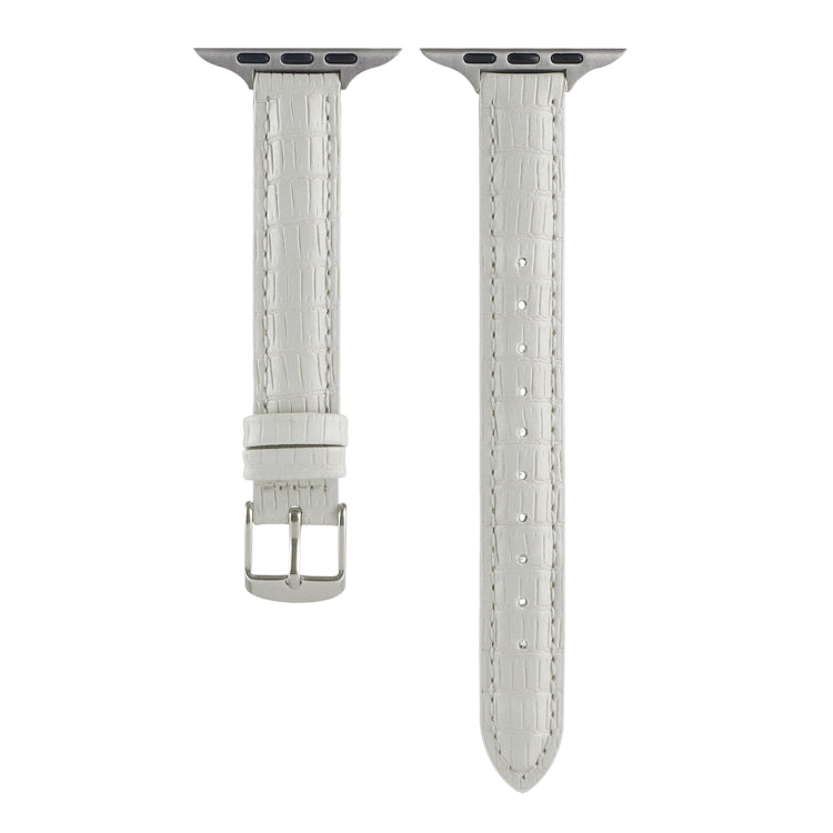 For Apple Watch Ultra 2 49mm Slim Crocodile Leather Watch Band(White) - free shipping - PMC TechLife - Order now!