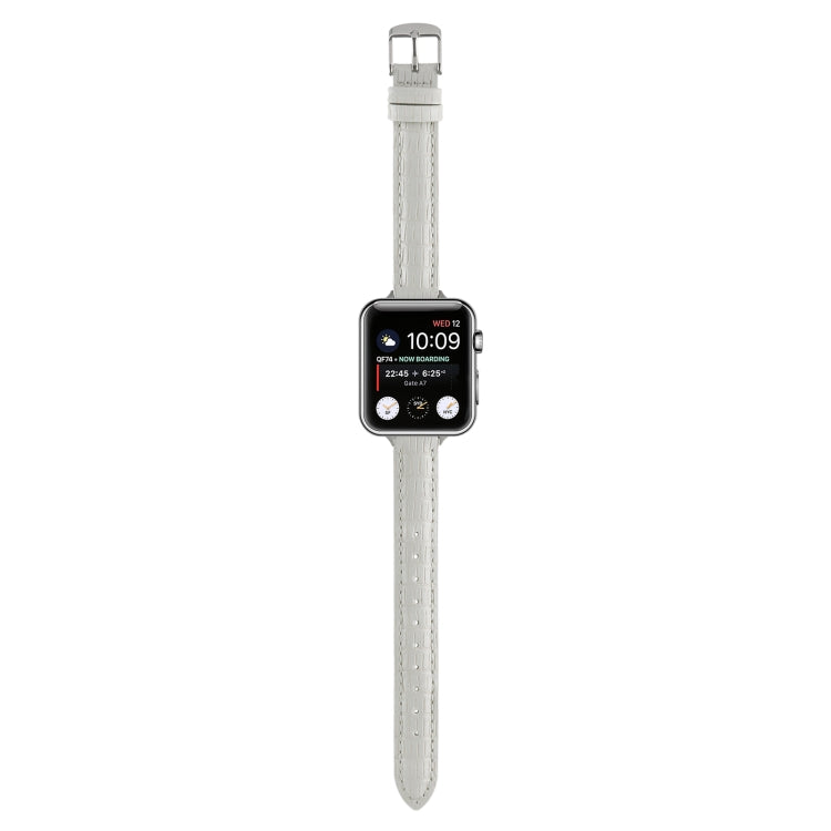 For Apple Watch Ultra 2 49mm Slim Crocodile Leather Watch Band(White) - free shipping - PMC TechLife - Order now!