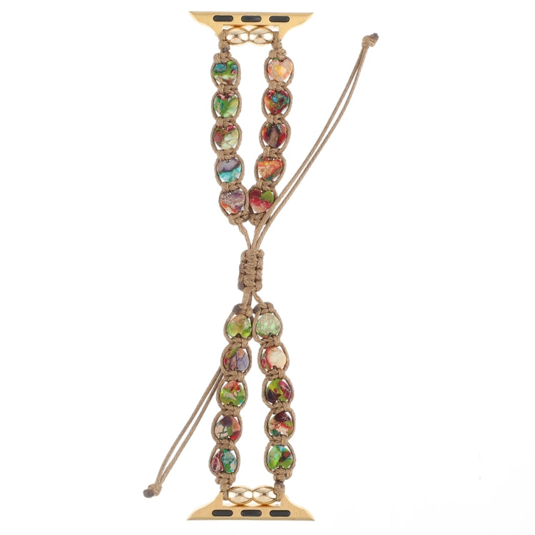 For Apple Watch Series 4 40mm Heart Stones Drawstring Chain Watch Band(Colorful) - free shipping - PMC TechLife - Order now!