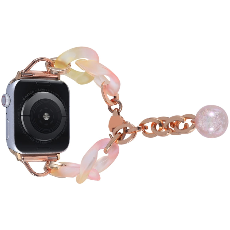 For Apple Watch SE 2023 40mm Gradient Resin Chain Watch Band(Pink) - Watch Bands by PMC TechLife | Online Shopping South Africa | PMC TechLife | Buy Now Pay Later Mobicred