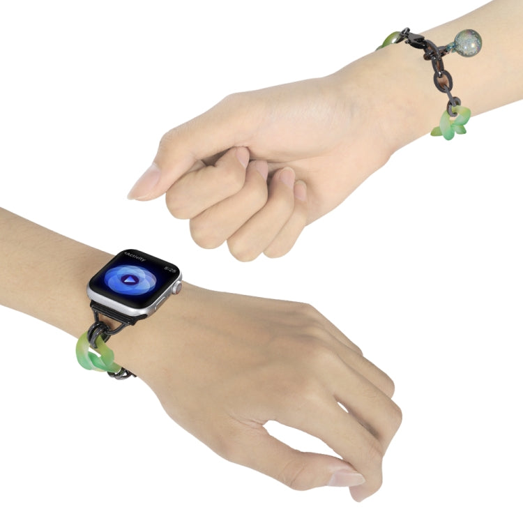 For Apple Watch Ultra 2 49mm Gradient Resin Chain Watch Band(Green) - Watch Bands by PMC TechLife | Online Shopping South Africa | PMC TechLife | Buy Now Pay Later Mobicred