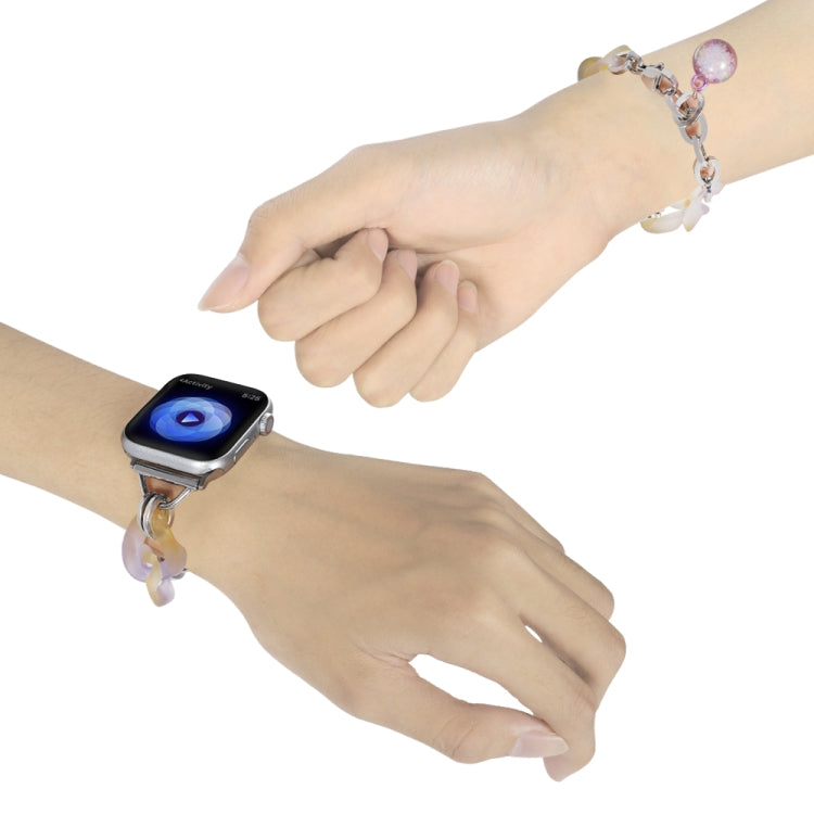 For Apple Watch Series 8 45mm Gradient Resin Chain Watch Band(Purple) - free shipping - PMC TechLife - Order now!