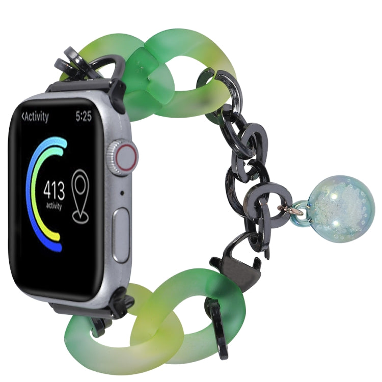 For Apple Watch Series 7 41mm Gradient Resin Chain Watch Band(Green) - free shipping - PMC TechLife - Order now!