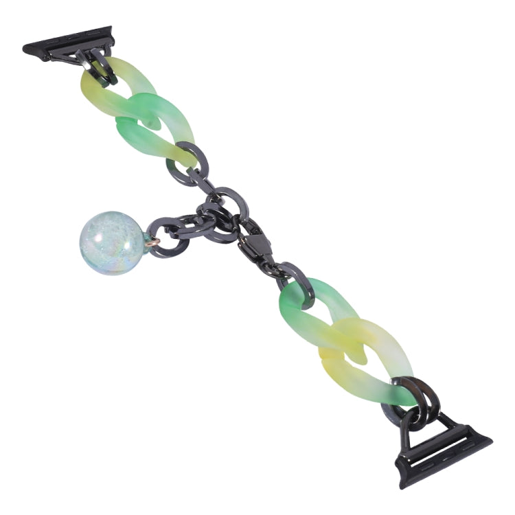 For Apple Watch Series 7 41mm Gradient Resin Chain Watch Band(Green) - free shipping - PMC TechLife - Order now!