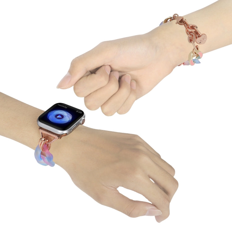 For Apple Watch Series 6 44mm Gradient Resin Chain Watch Band(Blue) - free shipping - PMC TechLife - Order now!