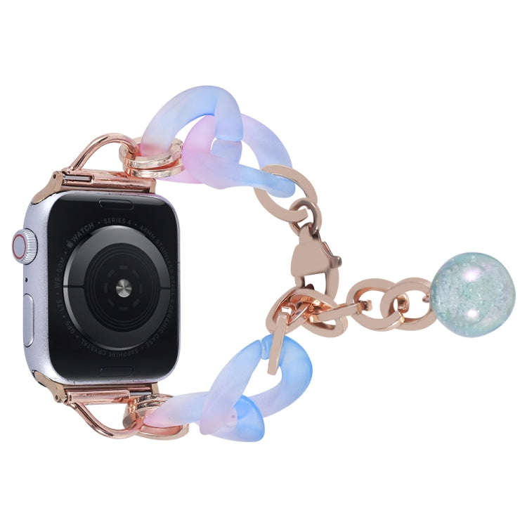 For Apple Watch Series 3 38mm Gradient Resin Chain Watch Band(Blue) - Watch Bands by PMC TechLife | Online Shopping South Africa | PMC TechLife | Buy Now Pay Later Mobicred