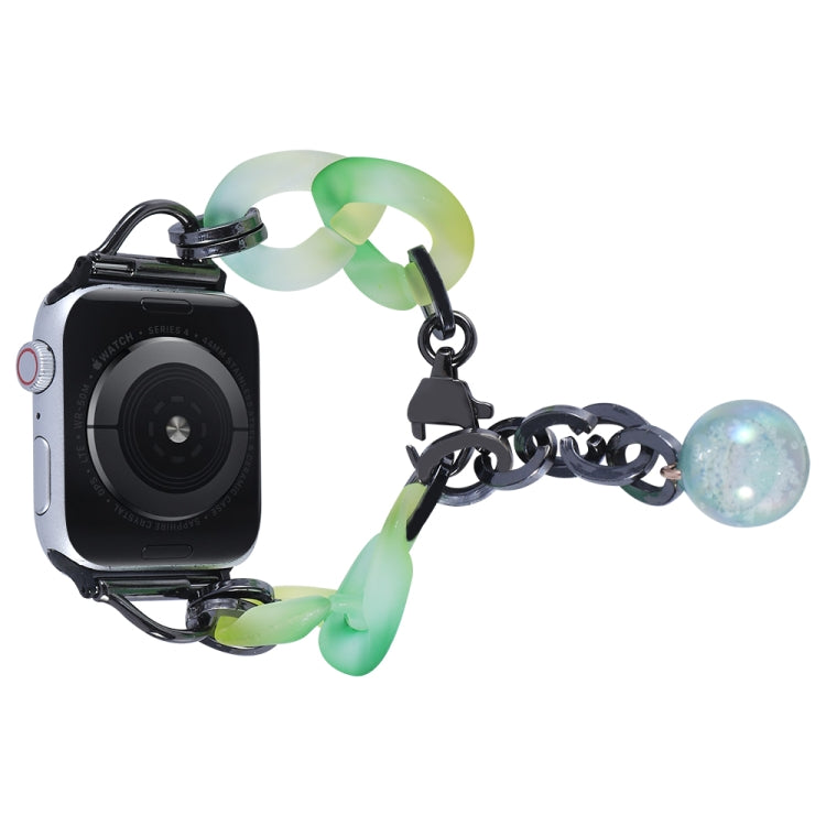 For Apple Watch Series 2 38mm Gradient Resin Chain Watch Band(Green) - Watch Bands by PMC TechLife | Online Shopping South Africa | PMC TechLife | Buy Now Pay Later Mobicred