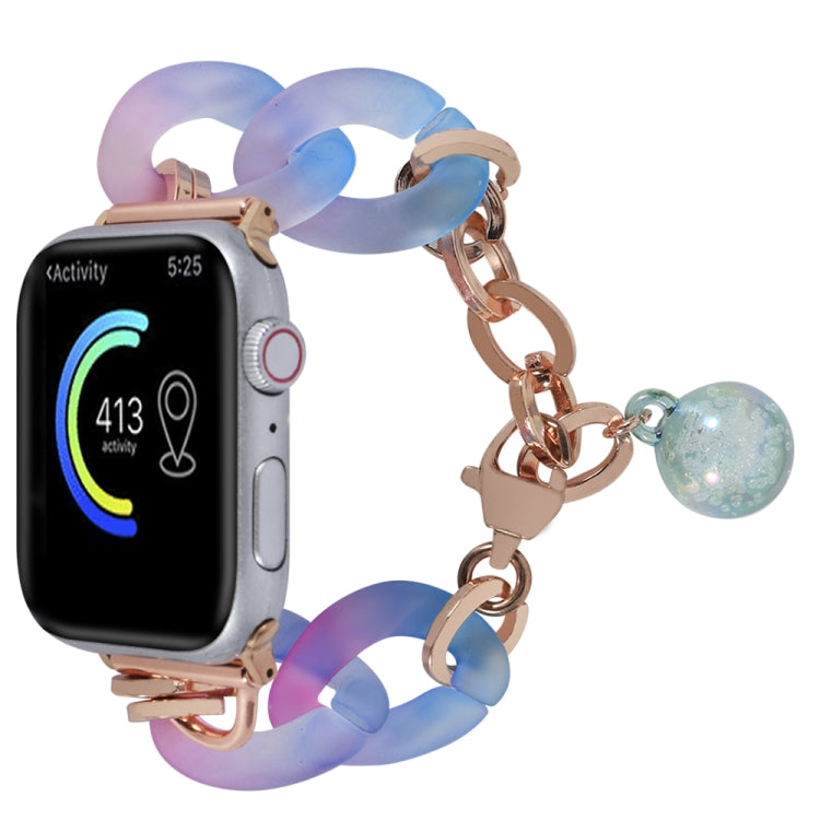 For Apple Watch 38mm Gradient Resin Chain Watch Band(Blue) - free shipping - PMC TechLife - Order now!