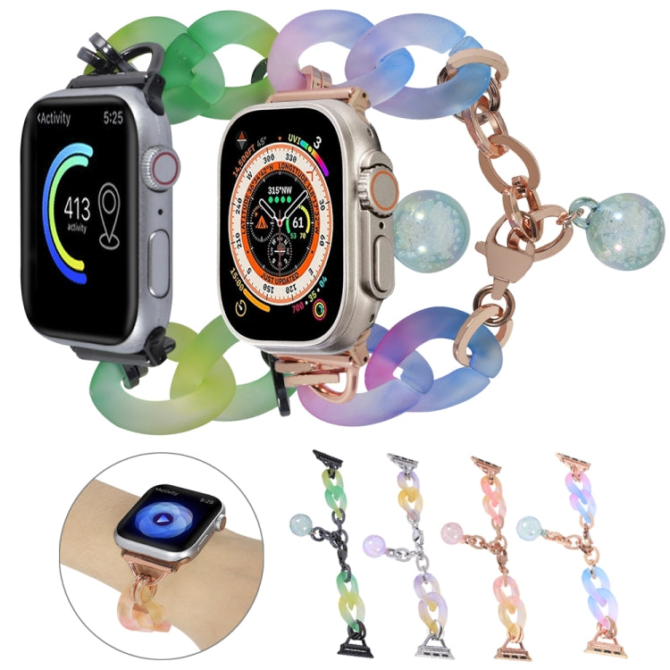 For Apple Watch 42mm Gradient Resin Chain Watch Band(Purple) - free shipping - PMC TechLife - Order now!