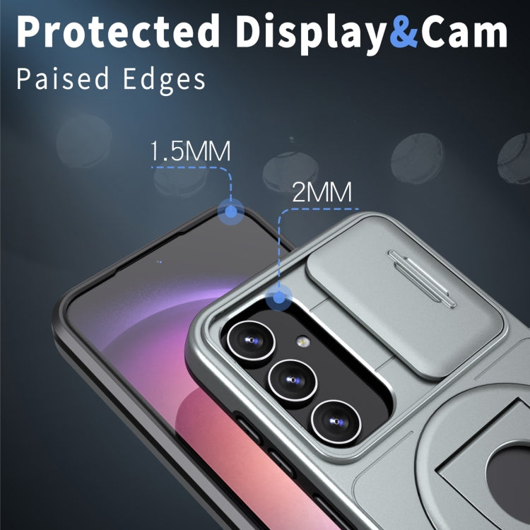 For Samsung Galaxy S23 FE 5G Camshield MagSafe Ring Holder Armor Phone Case(Titanium Grey) - Galaxy S23 FE 5G Cases by PMC TechLife | Online Shopping South Africa | PMC TechLife