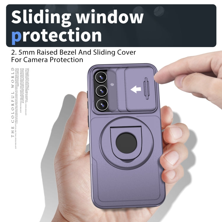 For Samsung Galaxy S23 FE 5G Camshield MagSafe Ring Holder Armor Phone Case(Puple) - Galaxy S23 FE 5G Cases by PMC TechLife | Online Shopping South Africa | PMC TechLife
