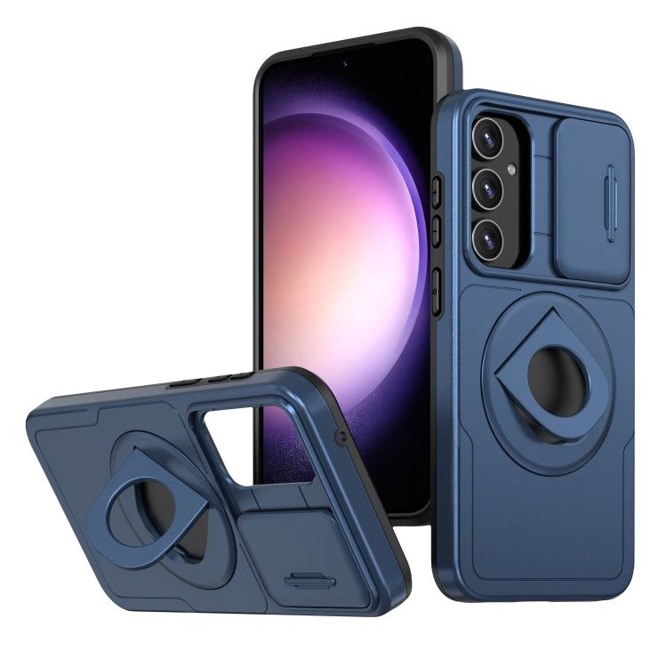 For Samsung Galaxy S22+ 5G Camshield MagSafe Ring Holder Armor Phone Case(Blue) - Galaxy S22+ 5G Cases by PMC TechLife | Online Shopping South Africa | PMC TechLife | Buy Now Pay Later Mobicred