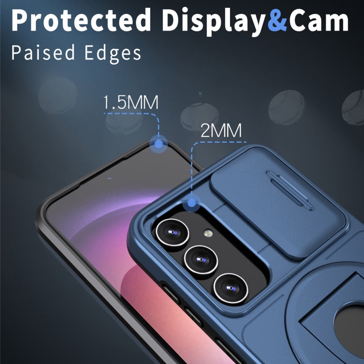 For Samsung Galaxy S22+ 5G Camshield MagSafe Ring Holder Armor Phone Case(Blue) - Galaxy S22+ 5G Cases by PMC TechLife | Online Shopping South Africa | PMC TechLife | Buy Now Pay Later Mobicred