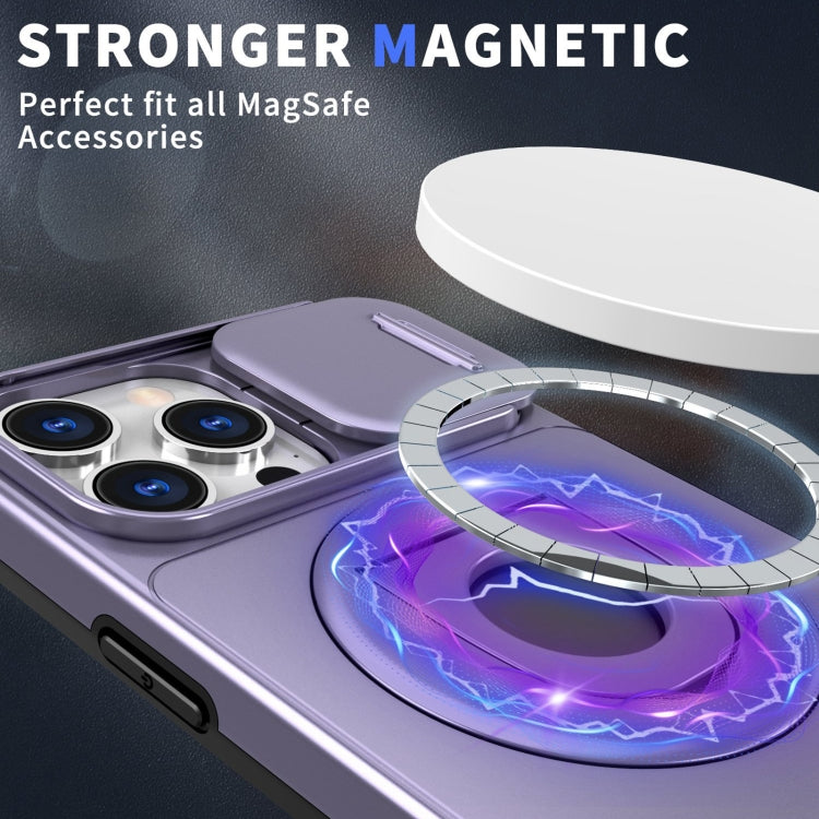 For iPhone 15 Pro Camshield MagSafe Ring Holder Armor Phone Case(Purple) - free shipping - PMC TechLife - Order now!