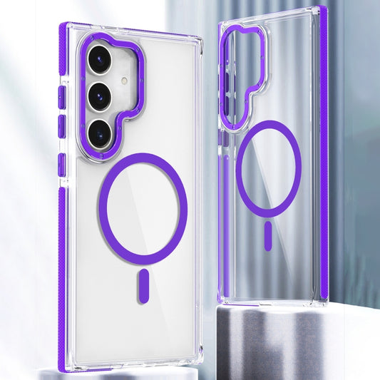 For Samsung Galaxy S24+ 5G Dual-Color Clear Acrylic Hybrid TPU MagSafe Phone Case(Purple) - Galaxy S24+ 5G Cases by PMC Jewellery | Online Shopping South Africa | PMC Jewellery