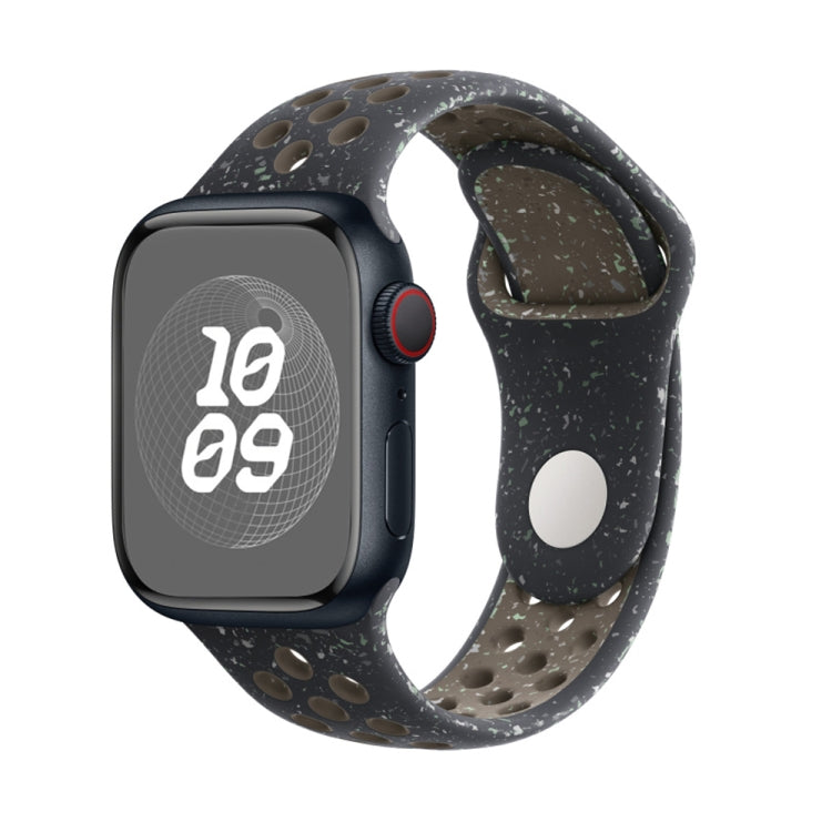 For Apple Watch Series 9 45mm Coloful Silicone Watch Band(Midnight Black Brown) - Watch Bands by PMC Jewellery | Online Shopping South Africa | PMC Jewellery