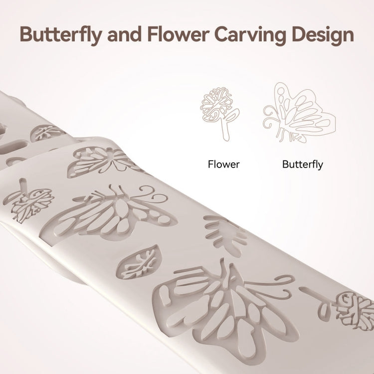 For Apple Watch SE 40mm Butterfly Flower Embossed Silicone Watch Band(Starlight) - Watch Bands by PMC TechLife | Online Shopping South Africa | PMC TechLife