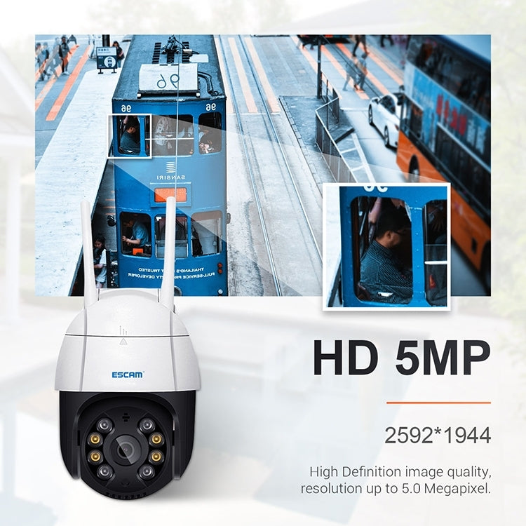 ESCAM QF518 5MP Smart WiFi IP Camera, Support AI Humanoid Detection / Auto Tracking / Dual Light Night Vision / Cloud Storage / Two Way Audio / TF Card, Plug:EU Plug(White) - free shipping - PMC TechLife - Order now!