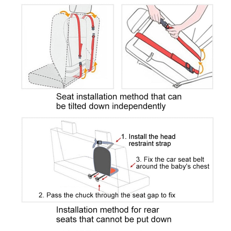 Car Portable Children Safety Seat, Size:50 x 33 x 21cm (For 0-5 Years Old)(Grey + Black) - Seat Accessories by PMC Jewellery | Online Shopping South Africa | PMC Jewellery