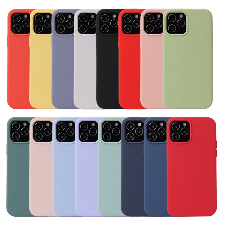 For iPhone 12 / 12 Pro Solid Color Liquid Silicone Shockproof Protective Case(Country Red) - iPhone 12 / 12 Pro Cases by PMC TechLife | Online Shopping South Africa | PMC TechLife