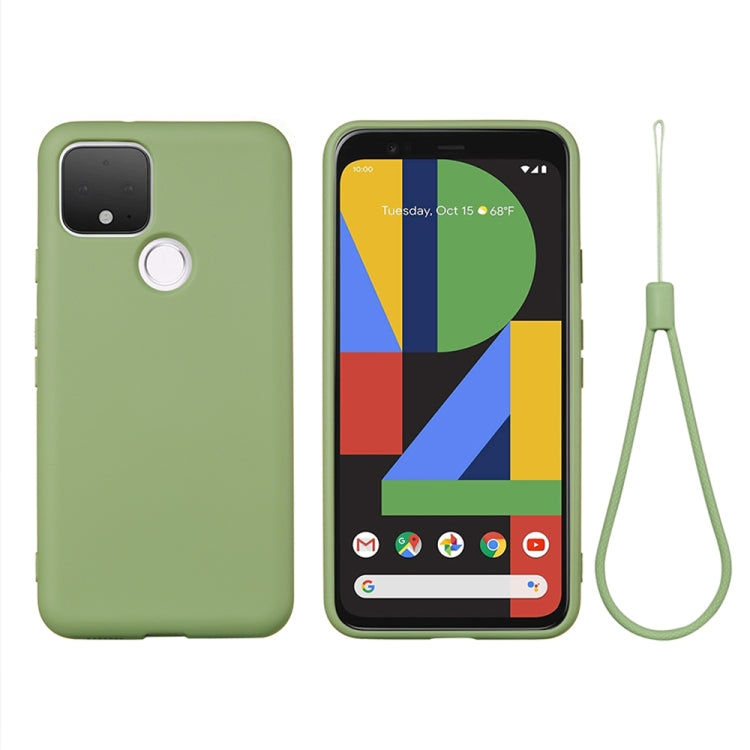 For Google Pixel 4a 5G Pure Color Liquid Silicone Shockproof Full Coverage Case(Green) - Google Cases by PMC TechLife | Online Shopping South Africa | PMC TechLife