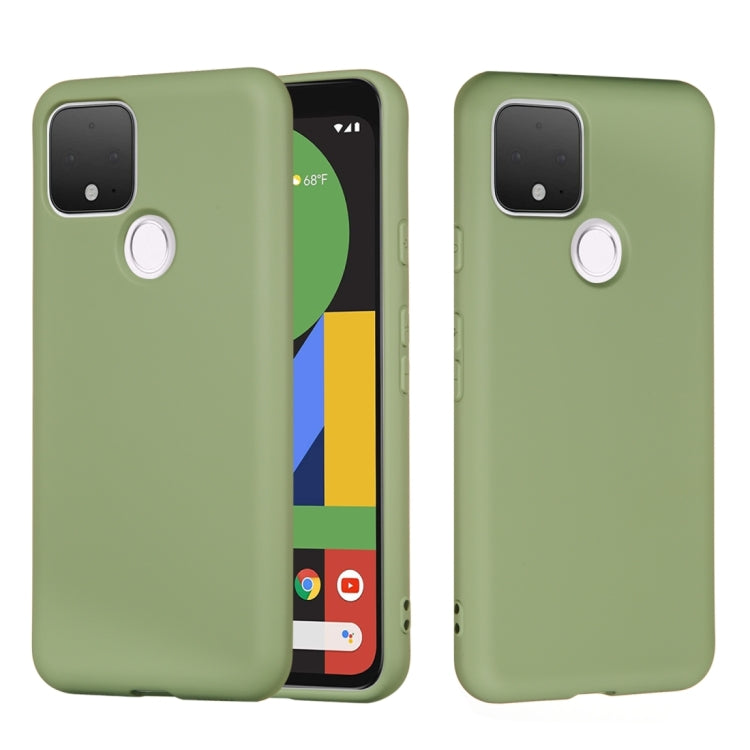 For Google Pixel 4a 5G Pure Color Liquid Silicone Shockproof Full Coverage Case(Green) - Google Cases by PMC TechLife | Online Shopping South Africa | PMC TechLife