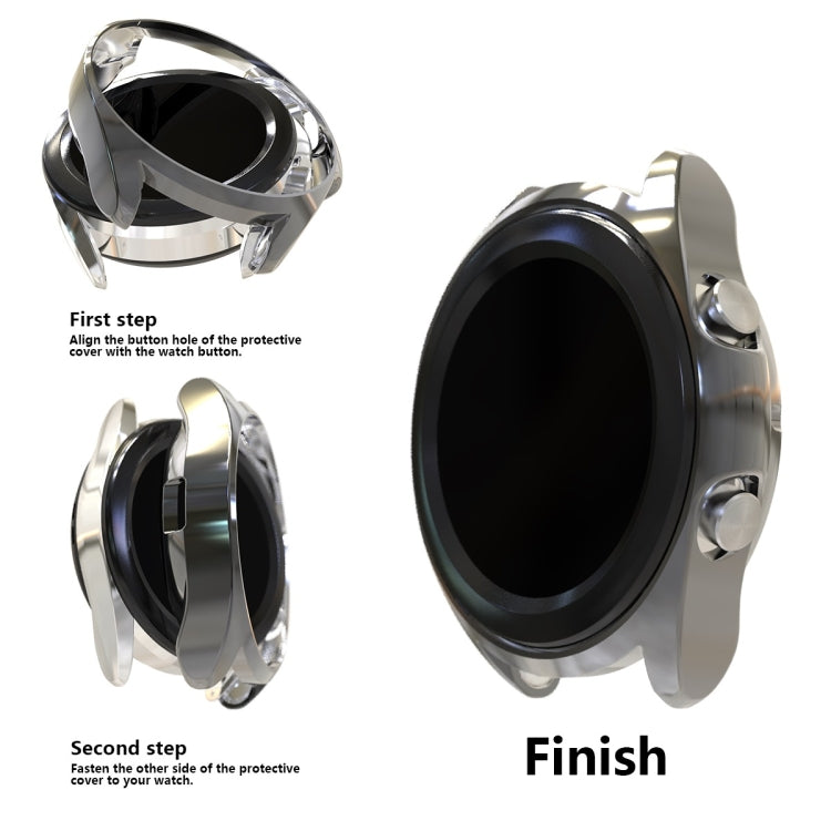For Samsung Galaxy Watch 3 41mm Electroplating Hollow Half-pack TPU Protective Case(Gray) - Watch Cases by ENKAY | Online Shopping South Africa | PMC TechLife | Buy Now Pay Later Mobicred