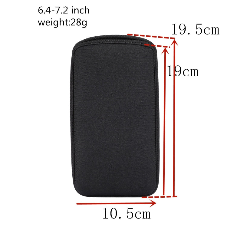 Universal Neoprene Cell Phone Bag Suitable for 6.4-7.2 inch Smartphones(Black) - Waterproof Bag by PMC TechLife | Online Shopping South Africa | PMC TechLife | Buy Now Pay Later Mobicred